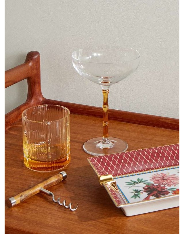 라더블제이 [해외직구] 라 더블 제이 밤부 셋 오브 투 크리스탈 글라스 CHAMPAGNE COUPES GLA0047_GLS002SOLID_YE10 B0082121751 착용컷