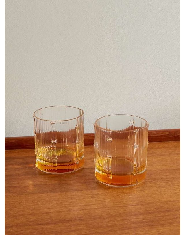 라더블제이 [해외직구] 라 더블 제이 밤부 셋 오브 투 크리스탈 글라스 TUMBLERS GLA0055_GLS002SOLID_YE10 B0082121760 착용컷