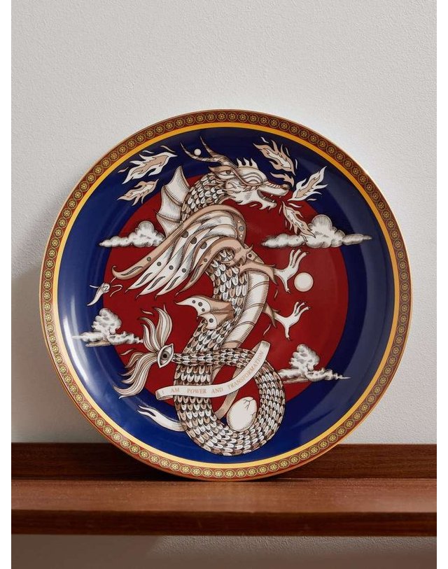 라더블제이 [해외직구] 라 더블 제이 더 드래곤 GOLDTRIMMED PORCELAIN 디콜레뜨 플레이드 DPL0001_CER001DRG01_BU04 B0082176872 착용컷