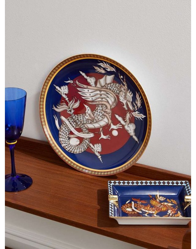 라더블제이 [해외직구] 라 더블 제이 더 드래곤 GOLDTRIMMED PORCELAIN 디콜레뜨 플레이드 DPL0001_CER001DRG01_BU04 B0082176872 착용컷