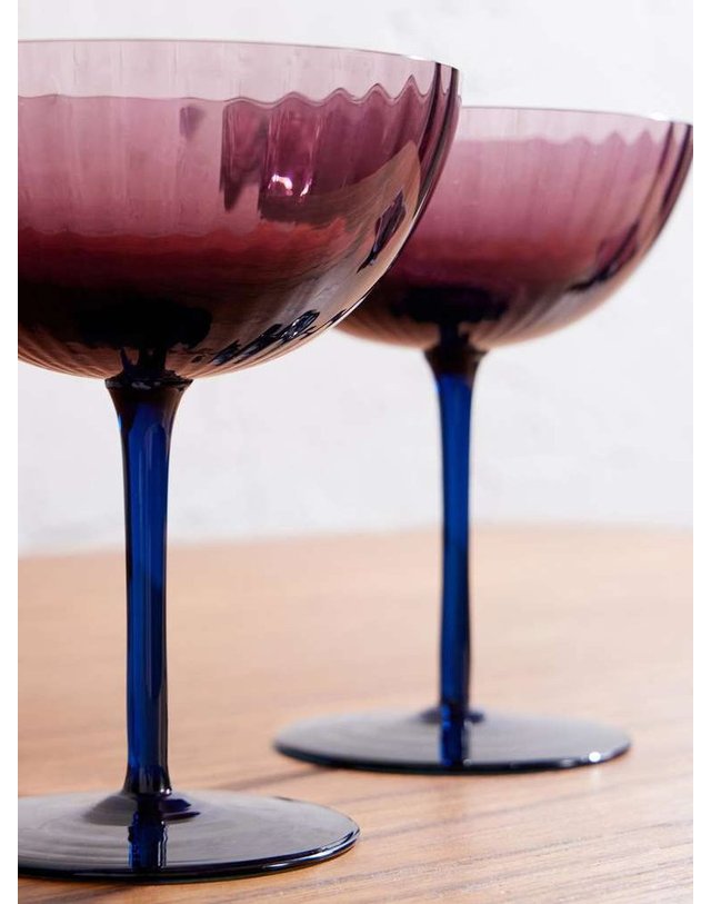 라더블제이 [해외직구] 라 더블 제이 레인보우 셋 오브 투 무라노 글라스 CHAMPAGNE COUPES GLA0012_MUR001VIO05_ B0082500925 착용컷