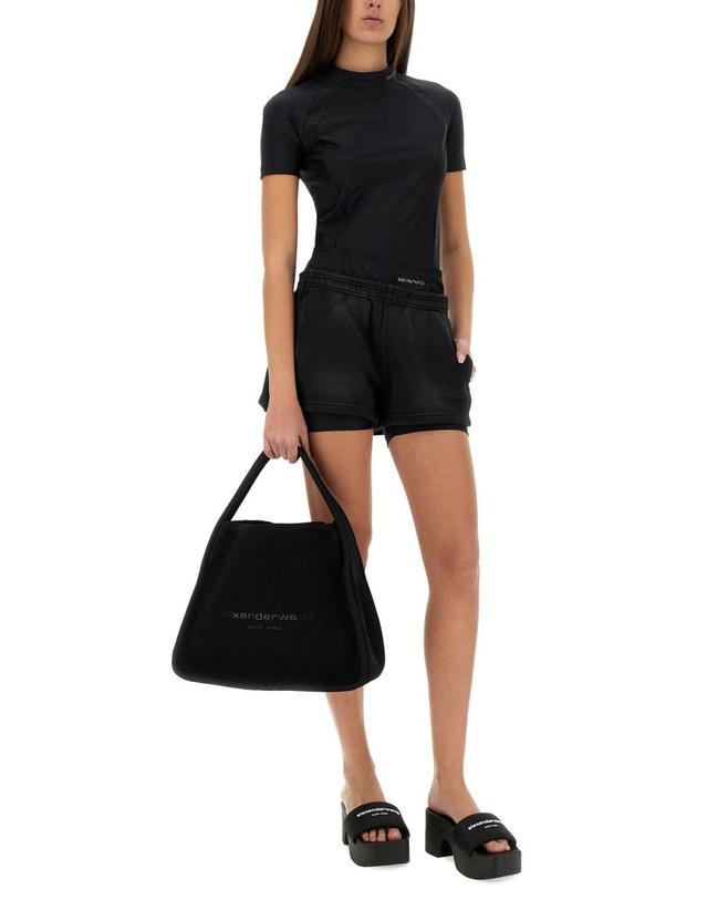 티바이알렉산더왕 [해외직구] 25 S/S 알렉산더 왕 T 티셔츠 WITH 로고 4CC1251533_001 B0041543083 착용컷