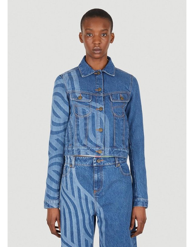 알루와리아 [해외직구] 22 S/S AHLUWALIA LASER 모티프 데님 자켓 WSS22AHL04 JACKET DENIM B0110815219 착용컷
