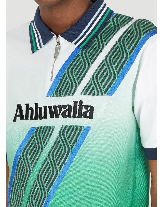 알루와리아 [해외직구] 22 S/S AHLUWALIA 쇼츠 슬리브 풋볼 폴로 MSS22AHL17 POLO SHIRT PIQUE B0110823487 착용컷
