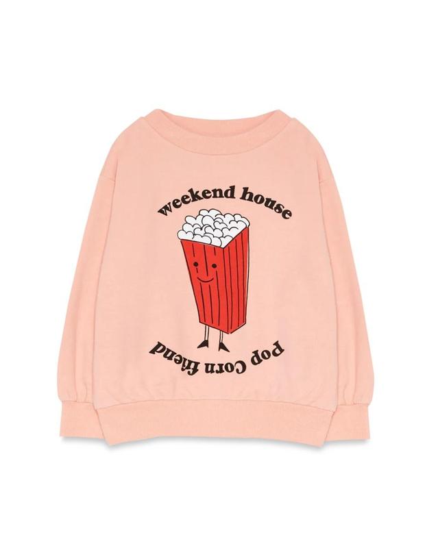 위켄드하우스 키즈 [해외직구] 23 F/W 위켄드하우스 키즈 POPCORN 맨투맨 (KIDS 상품) 862K_SOFTPEACH B0041200470 착용컷