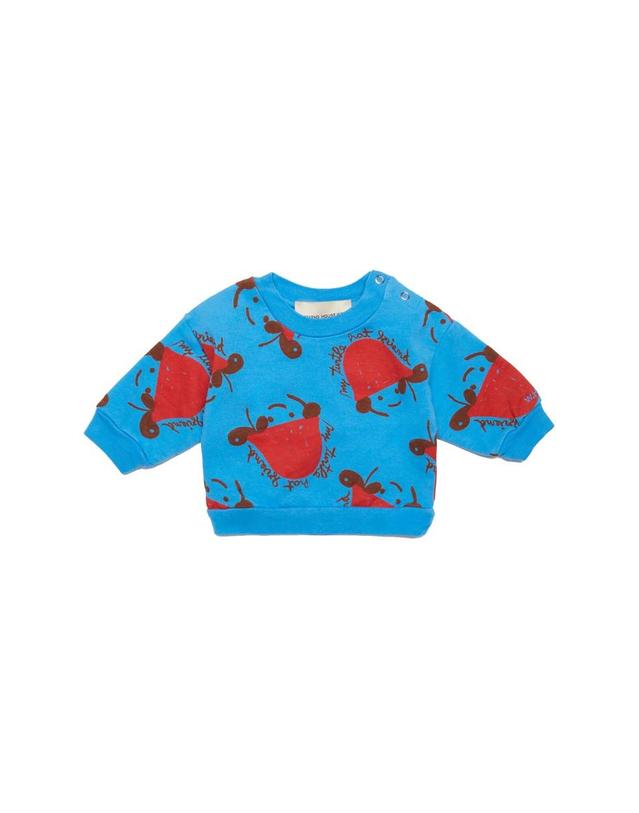 위켄드하우스 키즈 [해외직구] 22 F/W 위켄드하우스 키즈 터틀 모자 크루넥 맨투맨 (KIDS 상품) 631B_BLUE B0041494717 착용컷