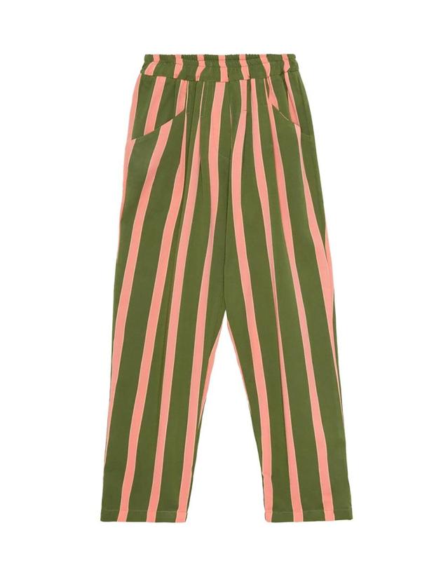 위켄드하우스 키즈 [해외직구] 23 S/S 위켄드하우스 키즈 STRIPPED 팬츠 (KIDS 상품) 701K_GREENPINK B0041497707 착용컷