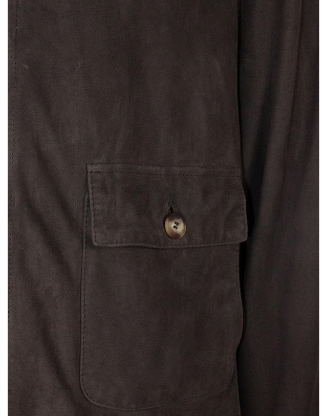 볼파리 [해외직구] 볼파리 브라운 스웨이드 PLUTONE 자켓 PLUTONEQTMORO B0301915842 착용컷