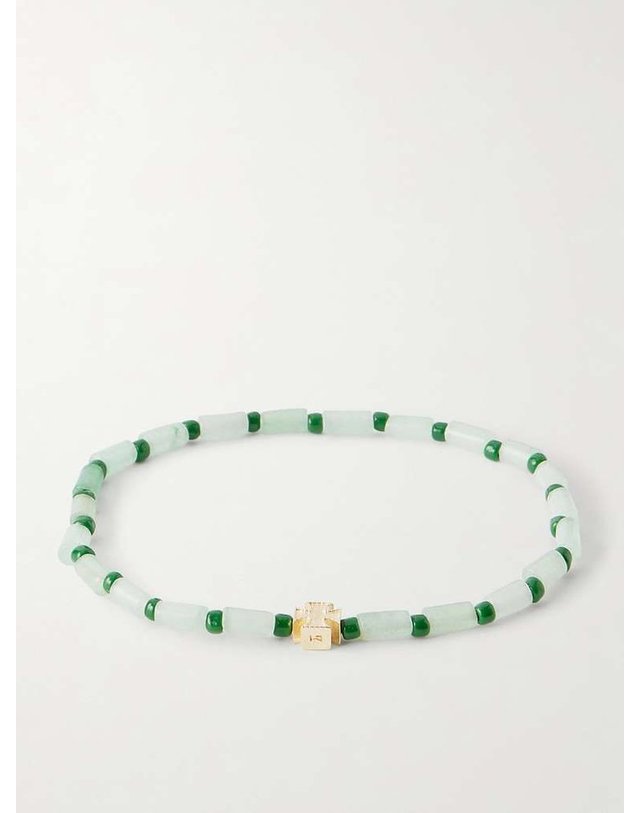 루이스모라이스 [해외직구] 루이스 모라이스 14KARAT 골드 AVENTURINE 비즈 팔찌 2MCROSSBB B0082121991 착용컷