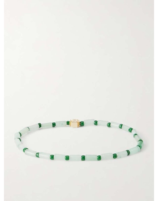 루이스모라이스 [해외직구] 루이스 모라이스 14KARAT 골드 AVENTURINE 비즈 팔찌 2MCROSSBB B0082121991 착용컷
