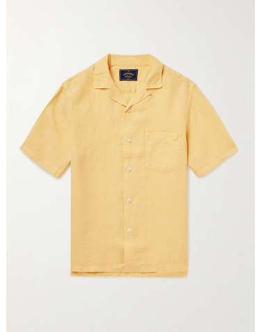 [해외직구] 23 F/W 포르투기스 플란넬 캠프카라 린넨 셔츠 LINEN CAMP COLLAR SHIRT B0080099469