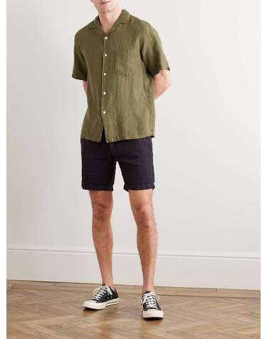 [해외직구] 23 F/W 포르투기스 플란넬 캠프카라 린넨 셔츠 LINEN CAMP COLLAR SHIRT B0080099529