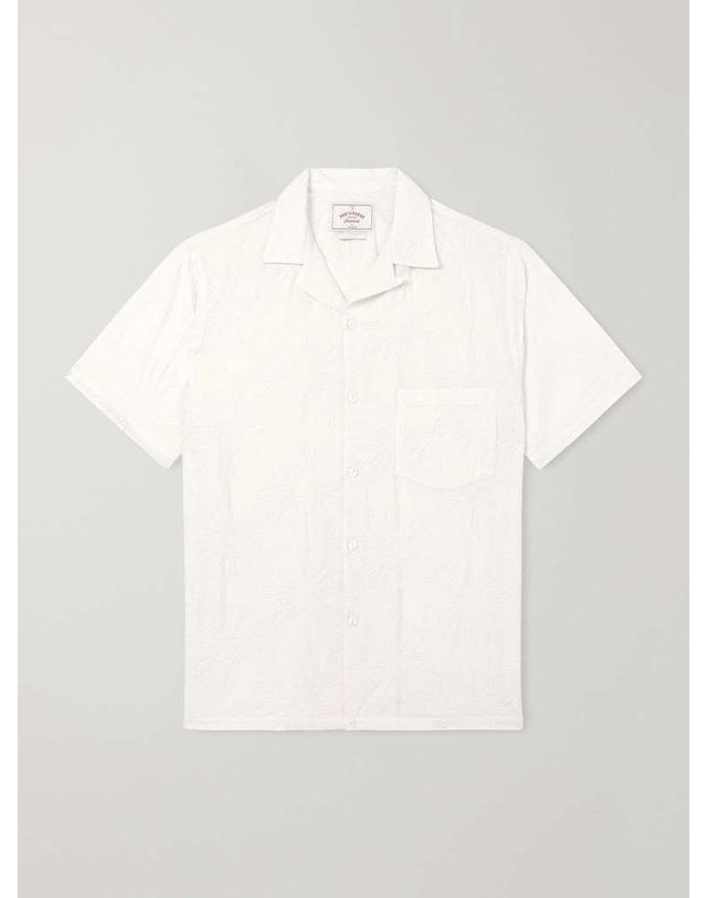 포르투기스 플란넬 [해외직구] 26 F/W 포르투기스 플란넬 듀크 CONVERTIBLECOLLAR 엠브로이드 코튼블렌드 셔츠 Duke B0081983517 착용컷