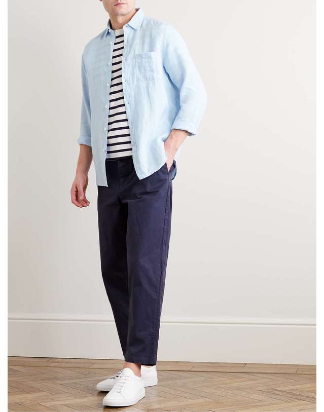 포르투기스 플란넬 [해외직구] 23 F/W 포르투기스 플란넬 린넨 셔츠 LINEN SHIRT B0080099620 착용컷
