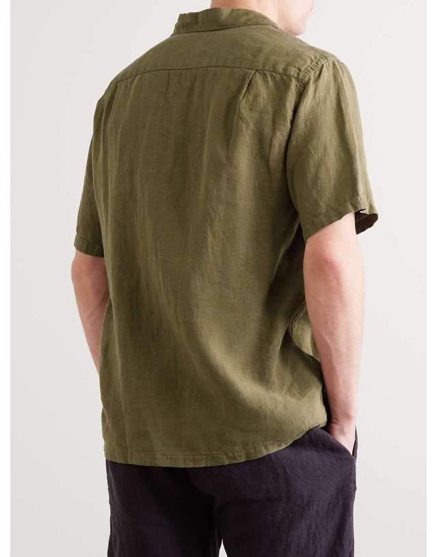 포르투기스 플란넬 [해외직구] 23 F/W 포르투기스 플란넬 캠프카라 린넨 셔츠 LINEN CAMP COLLAR SHIRT B0080099529 착용컷