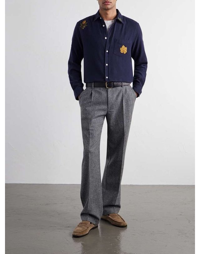 포르투기스 플란넬 [해외직구] 포르투기스 플란넬 엠브로이드 코튼플란넬 셔츠 Embroidery Flannel B0082304711 착용컷