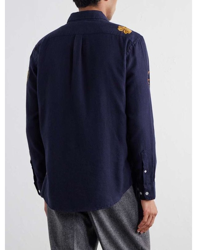포르투기스 플란넬 [해외직구] 포르투기스 플란넬 엠브로이드 코튼플란넬 셔츠 Embroidery Flannel B0082304711 착용컷