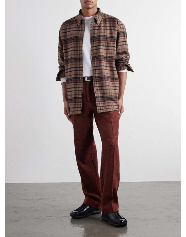 포르투기스 플란넬 [해외직구] 포르투기스 플란넬 STALIA 체크 코튼플란넬 셔츠 OVERSIZED STALIA B0082304782 착용컷