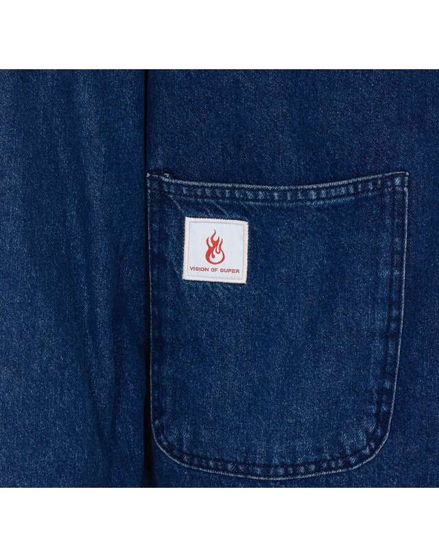 비젼슈퍼 [해외직구] 26 S/S 비전 오브 슈퍼 로고 지퍼 데님 자켓 VS090JA/DENIM B0011974570 착용컷