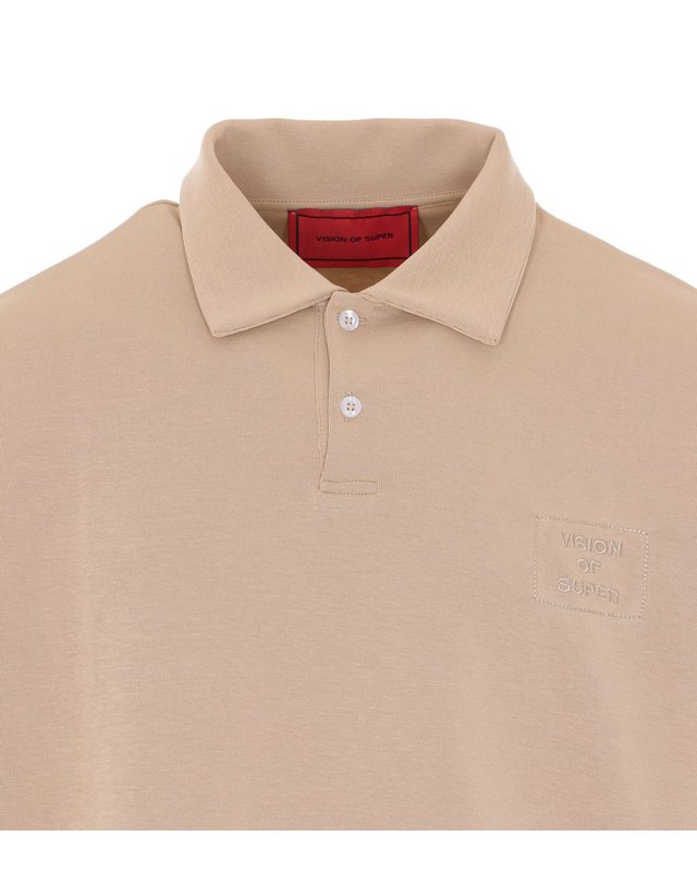 비젼슈퍼 [해외직구] 26 S/S 비전 오브 슈퍼 로고 폴로 VS078PO/SAND B0011983912 착용컷