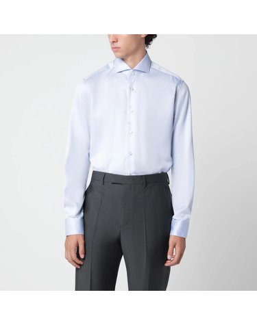 [해외직구] 26 F/W 샤커스 라이트 블루 트래블 코튼 셔츠 TAILOR 핏 WF520ML11805-003 B0052324665