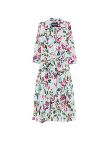 [해외직구] 사만타 성 오드리 코튼 미디 드레스 AUDREYDRESSSHIRTGALERIESUMMERBOUQUETSOFTAQUA B0711974806