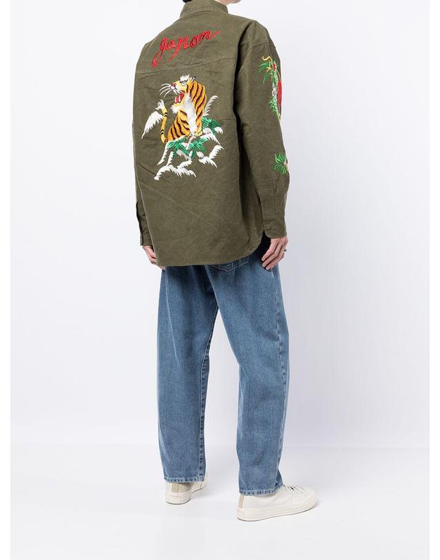 레디메이드 [해외직구] 레디메이드 LONGSLEEVEDSHIRTS RECOKH0000180GREEN B0191801574 착용컷