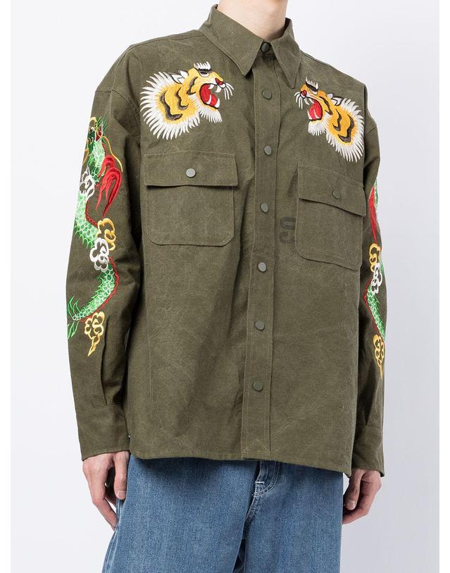 레디메이드 [해외직구] 레디메이드 LONGSLEEVEDSHIRTS RECOKH0000180GREEN B0191801574 착용컷