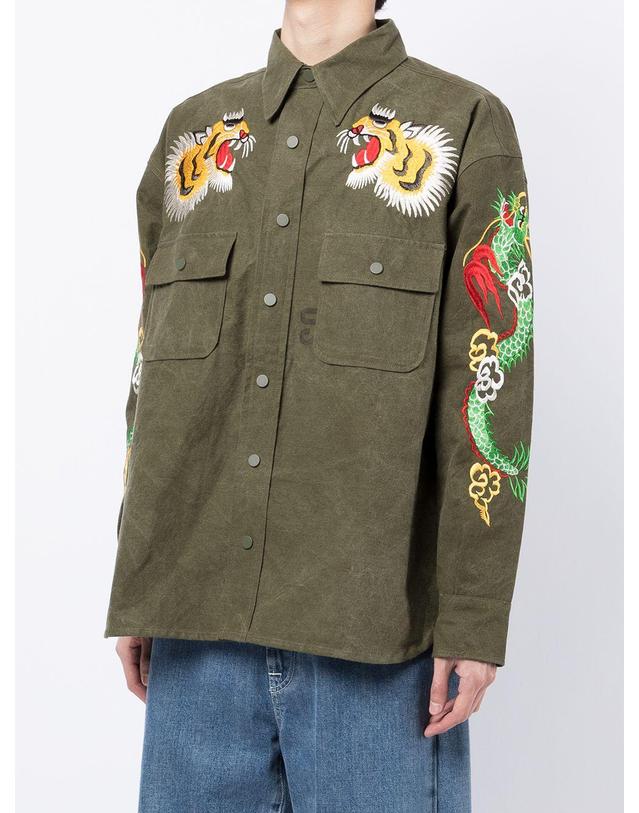 레디메이드 [해외직구] 레디메이드 LONGSLEEVEDSHIRTS RECOKH0000180GREEN B0191801574 착용컷