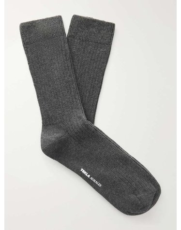 [해외직구] 테클라 AURALEE 리브드 오가닉 코튼블렌드 양말 COTTON SOCKS B0082510271