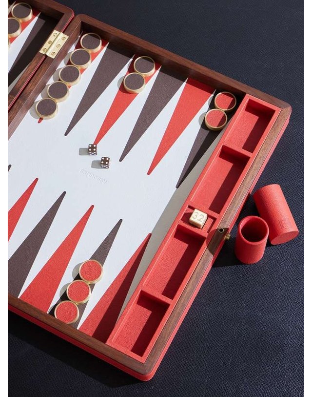 애술린 [해외직구] 애술린 페블 레더 브라스 & 우드 BACKGAMMON 셋 882664011352 B0082335925 착용컷