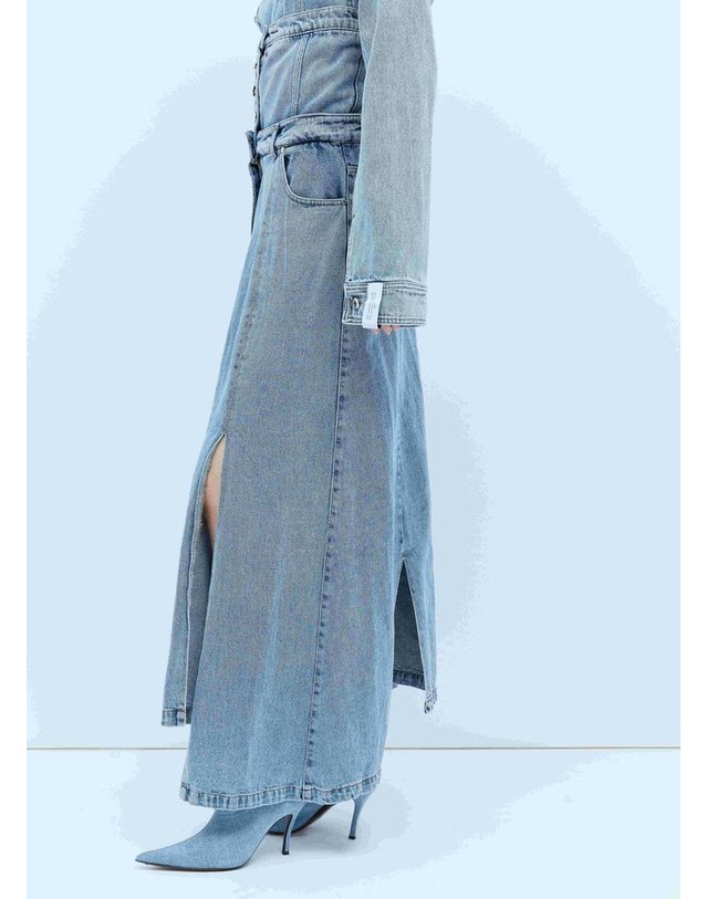 록 [해외직구] 23 F/W Rokh EXTENDED 웨이스트밴드 데님 스커트 R2CA179 CT 06DENIM B0110819682 착용컷