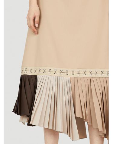 [해외직구] 23 S/S Rokh 후크 & 아이 테이프 플리트 스커트 R2CA169 VM 26MULTIBEIGE B0110815938