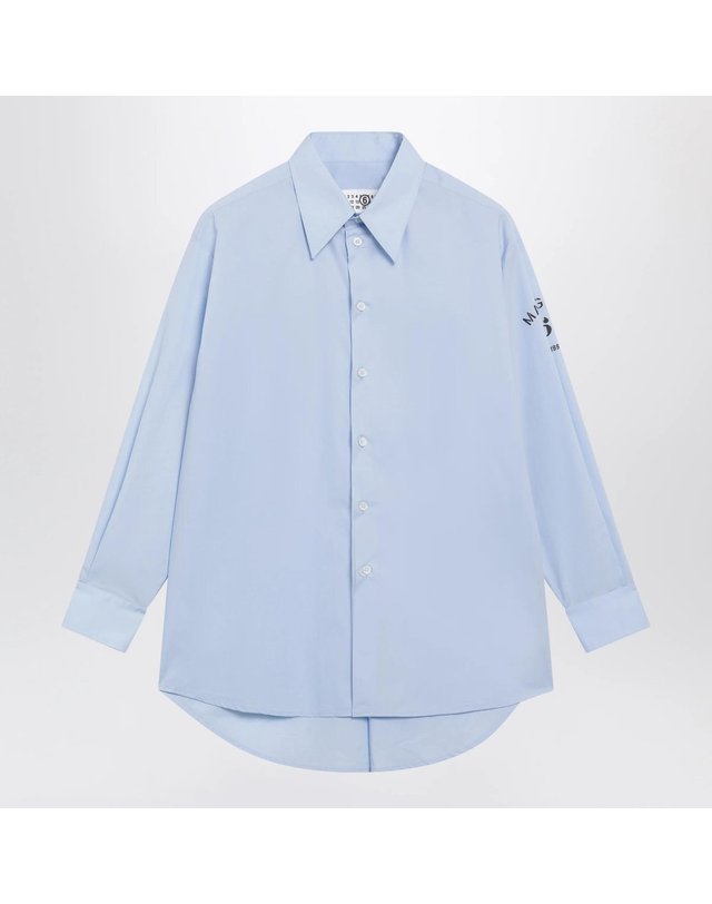 엠엠식스 메종 마르지엘라 [해외직구] 26 F/W MM6 메종 마르지엘라 라이트 블루 코튼 셔츠 S52DT0072M35256-479 B0052205182 착용컷