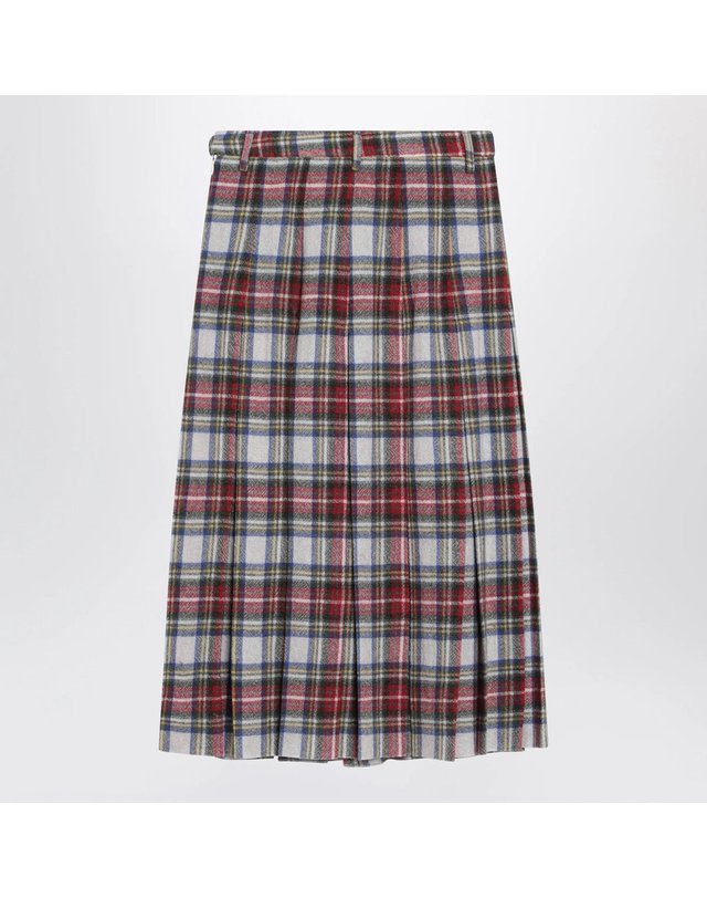 엠엠식스 메종 마르지엘라 [해외직구] 26 F/W MM6 메종 마르지엘라 롱 플리트 울블렌드 스커트 WITH 체크 패턴 S62ME0039M36086-001F B0052315014 착용컷