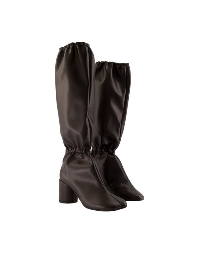 엠엠식스 메종 마르지엘라 [해외직구] 26 F/W MM6 메종 마르지엘라 부츠 MM6 MAISON MARGIELA 신세틱 다크 브라운 S66WW0106-P7867-T8243 B0732327066 착용컷
