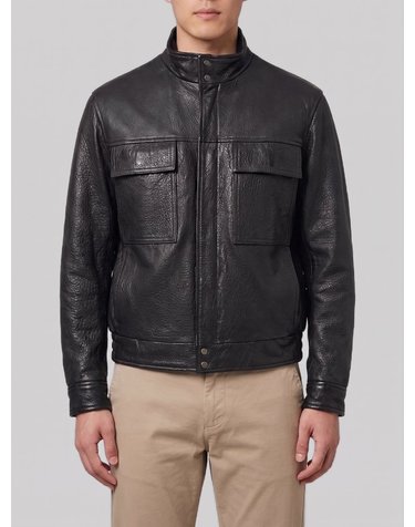 [해외직구] 26 F/W 살바토르 산토로 블랙 해머 레더 봄버 자켓 51530BLACK B0022297331