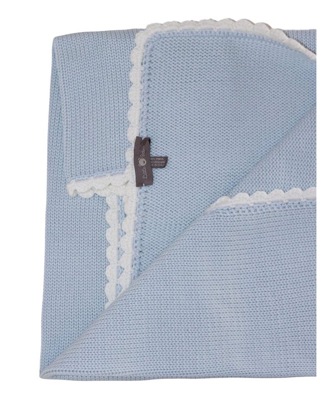 리틀베어 [해외직구] 리틀베어 스카이블루 NEWBORN 블랭킷 퓨어 버진 울 (KIDS 상품) 4000CIELOLATTE B0302263199 착용컷