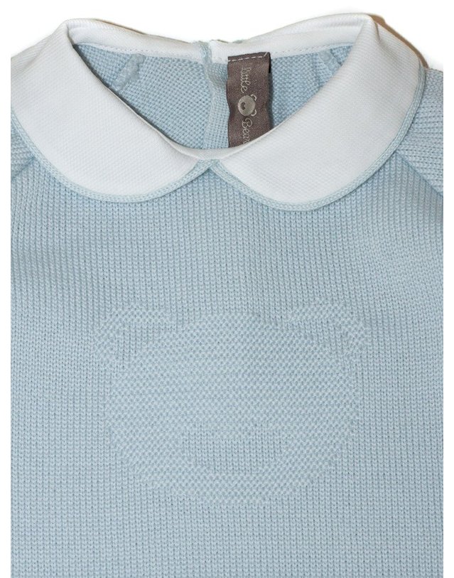 리틀베어 [해외직구] 리틀베어 라이트 블루 퓨어 버진 울 ONESIE (KIDS 상품) 4134CIELO B0302263205 착용컷