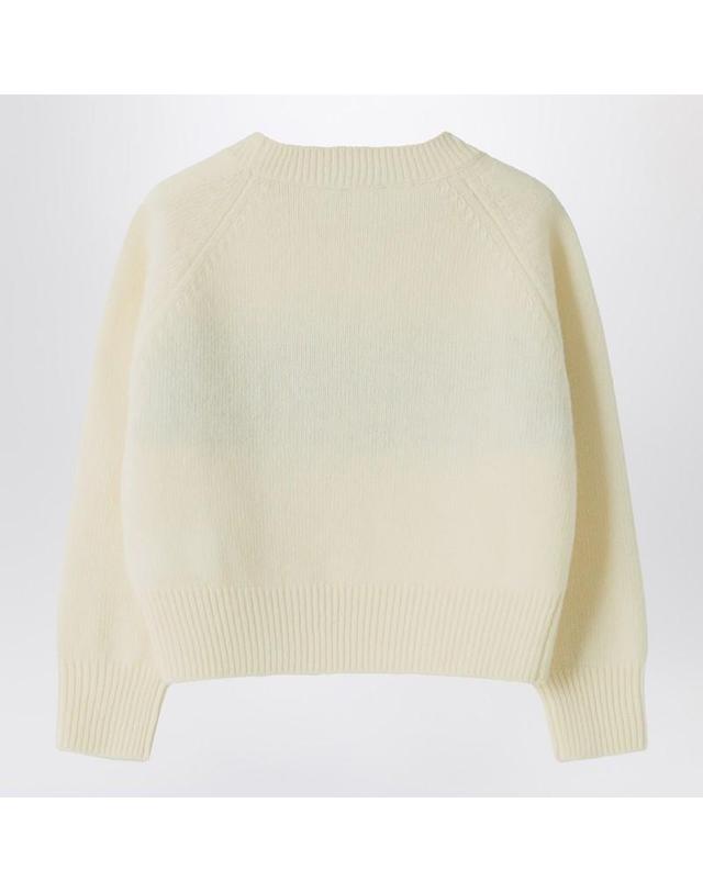 일구포 [해외직구] 25 F/W 일구포 아이보리 울 스웨터 WITH 엠브로이드 & RHINESTONES (KIDS ) A25GMA0018EM220WO-1007L B0051855075 착용컷