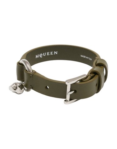 [해외직구] 26 S/S 알렉산더 맥퀸 스컬 링 팔찌 ALEXANDER MCQUEEN 레더 그린 8553241AAWT3311 B0731943450