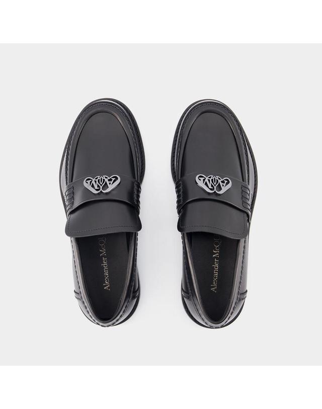 알렉산더맥퀸 [해외직구] 24 S/S 알렉산더 맥퀸 SEAL 로퍼 ALEXANDER MCQUEEN 레더 BLACKARGENTE 783218WIES31081 B0731457431 착용컷