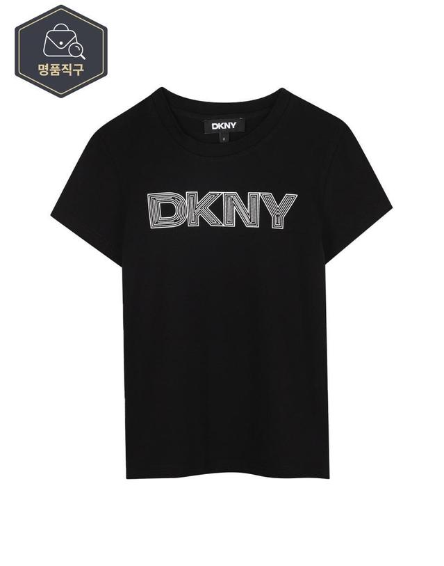 디케이앤와이 [해외직구] 25 F/W DKNY 티셔츠 WITH 로고 (KIDS 상품) D62405K_09B B0041775135 착용컷