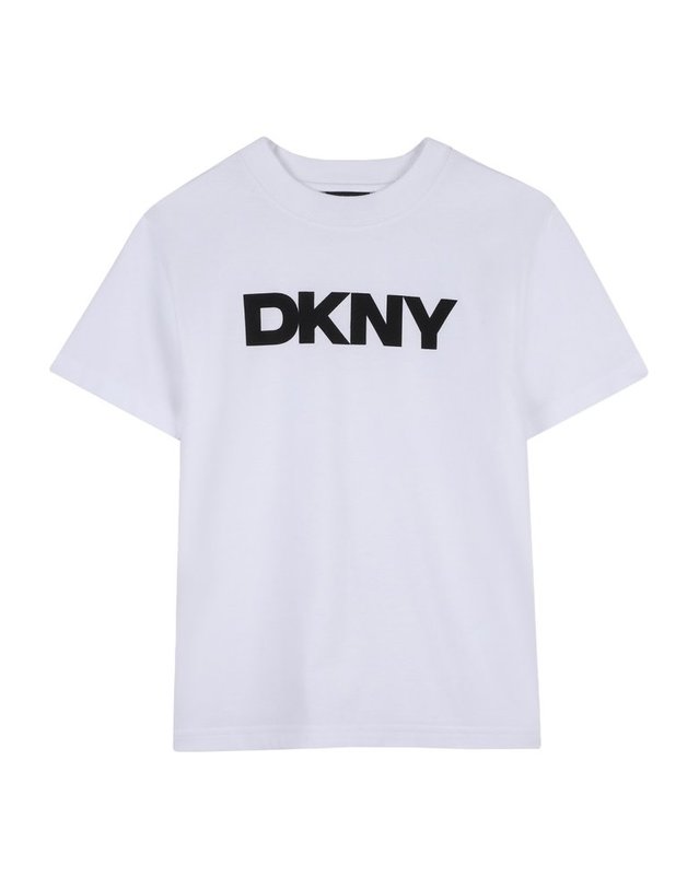 디케이앤와이 [해외직구] 26 S/S DKNY 티셔츠 콘 STAMPA 로고 (KIDS 상품) D62617K_10P B0042022839 착용컷