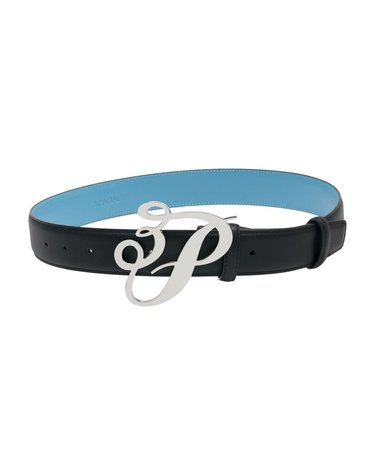 [해외직구] 26 S/S 32파라디 3P CURSIVE 로고 라지 벨트 3PARADIS 레더 블랙 A-002-CO-U 520 B0731937466