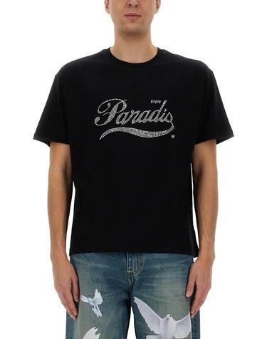 [해외직구] 25 S/S 32파라디 크리스탈 로고 티셔츠 SS25100_BLACK B0041596933