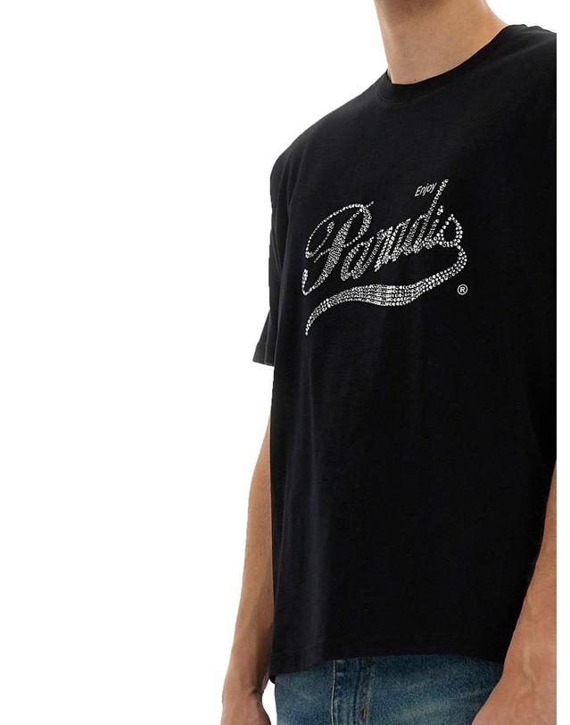 32 파라다이스 [해외직구] 25 S/S 32파라디 크리스탈 로고 티셔츠 SS25100_BLACK B0041596933 착용컷