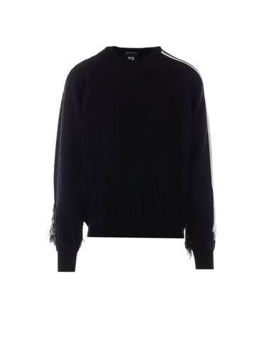 [해외직구] 26 F/W Y3 와이쓰리 Y-3 3STRIPES FRINGY 니트 스웨터 KR1124/BLACK B0012326035
