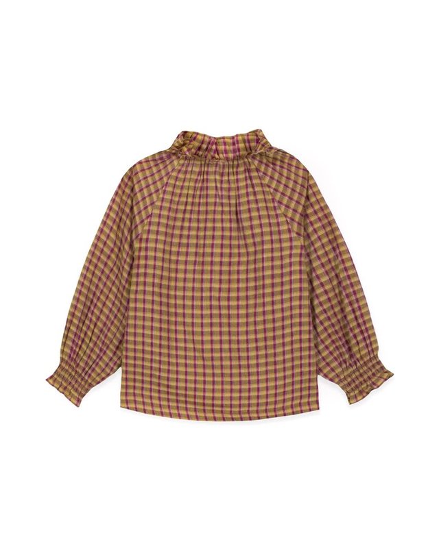 봉통 [해외직구] 봉통 APPLECOLORED 코튼 플래드 블라우스 (KIDS 상품) BD12052947 B0302275679 착용컷