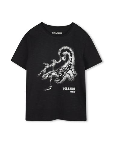 [해외직구] 25 F/W 쟈딕 앤 볼테르 티셔츠 WITH SCORPION 로고 (KIDS 상품) X60464K_091 B0041876628